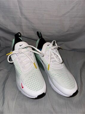 Nike Women’s White & Mint Air Max Style Sneakers with Yellow Accents